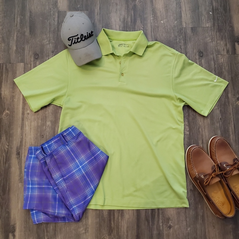Nike golf fit dry large green polo shirt